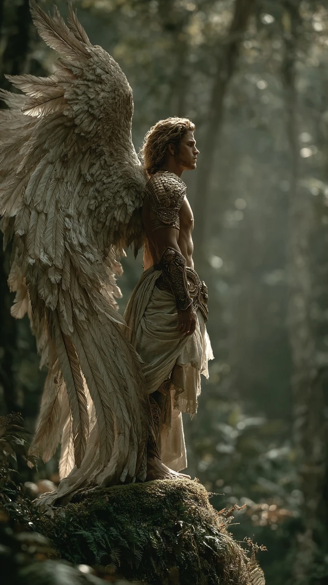 Archangel in the Forest Divine Illustration