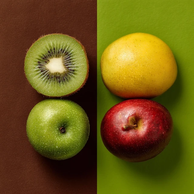 Kiwi Apple Composition Fresh Fruits
