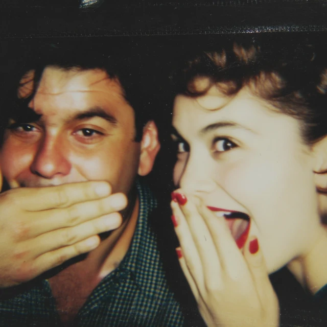 Vintage Photo Couple Having Fun 1980s