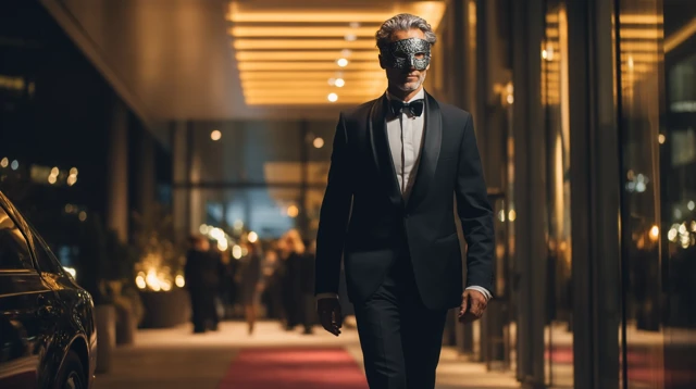 Masquerade Party Elegant Man in Tuxedo