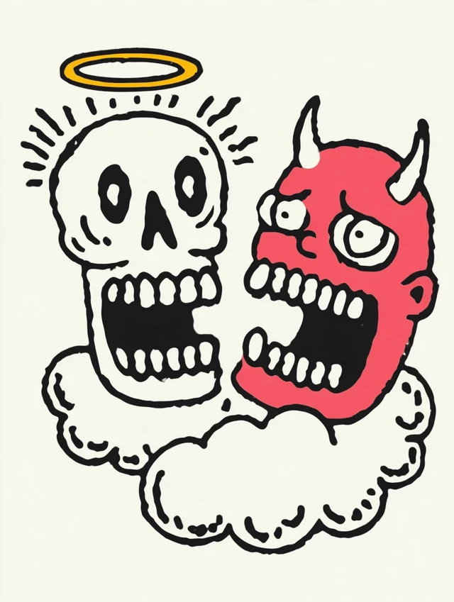 Angel and Devil Cartoon Clip Art