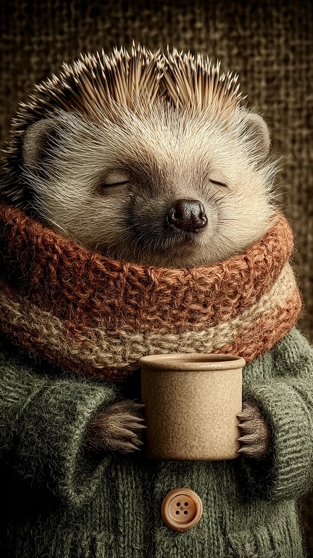 Sleepy Hedgehog with Cocoa