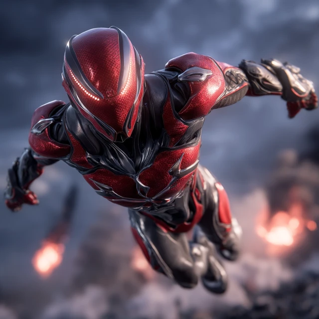 SpiderMan MidFlight Superhero Action Scene