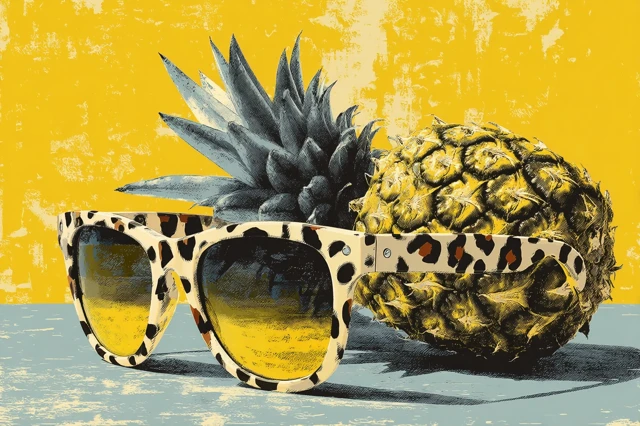 Cool Pineapple with Sunglasses Tropical Summer Vibes