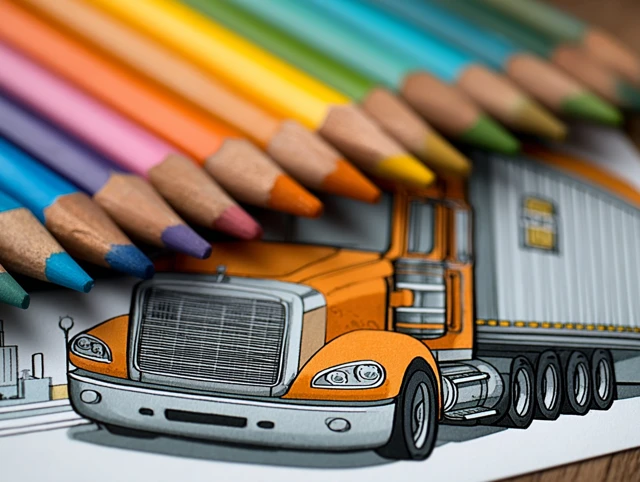 Truck Coloring Page for Kids Printable Activity