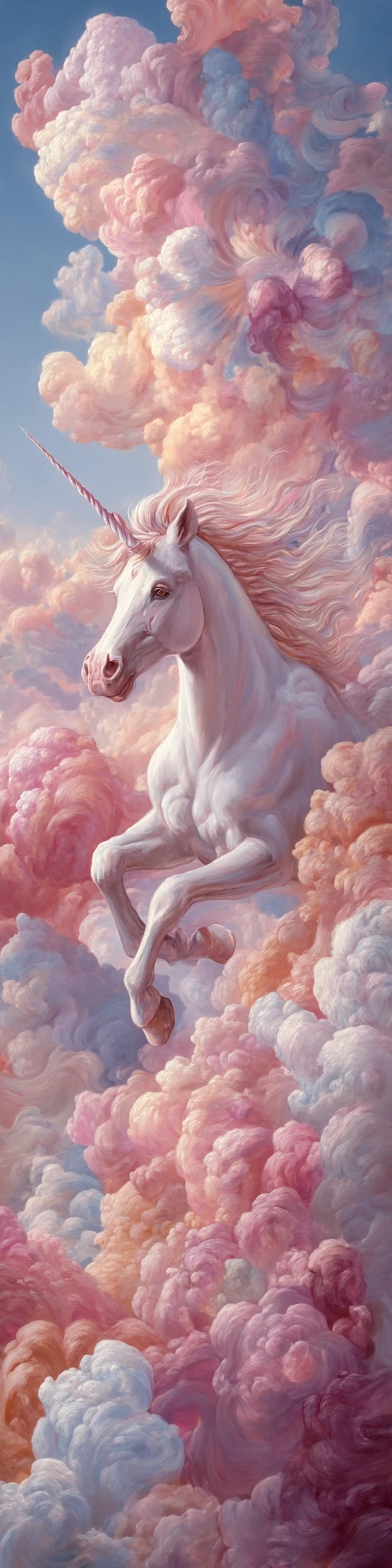 Unicorn in Pastel Clouds Painting
