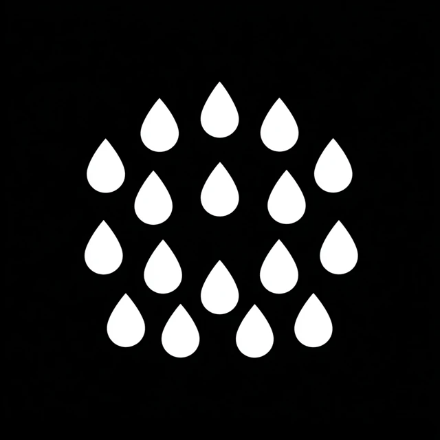 Simple Water Drop Icon Black and White