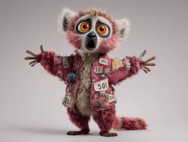 Pixar Style Lemur Creature with Countdown Timers