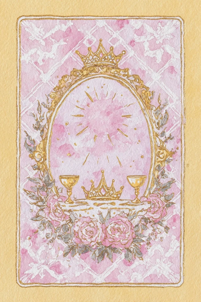 Tarot Card Illustration Watercolor Style Hand Drawn