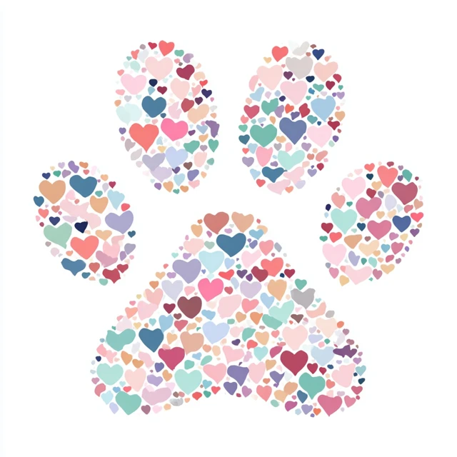 Heart Paw Print Logo Design for Pet Brands