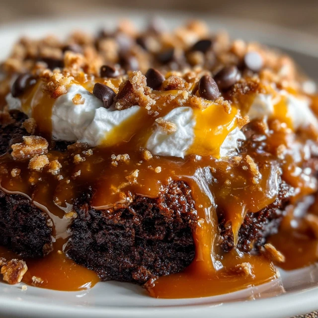 Chocolate Caramel Dump Cake Recipe - Easy Dessert
