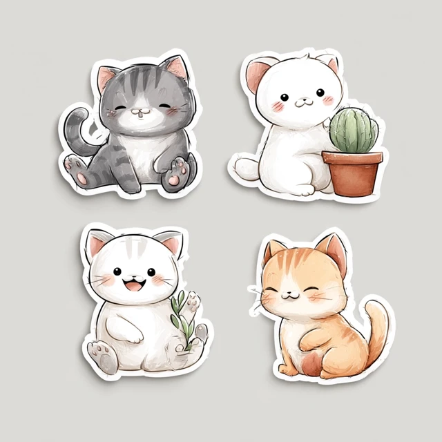 Cute Kitty Stickers for Telegram - Modern Design