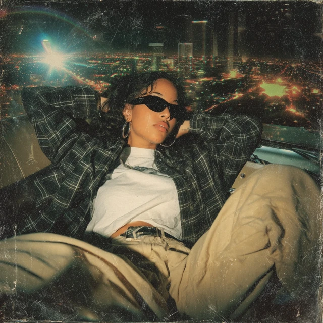 90s Hip Hop Album Cover South LA Night Lowrider