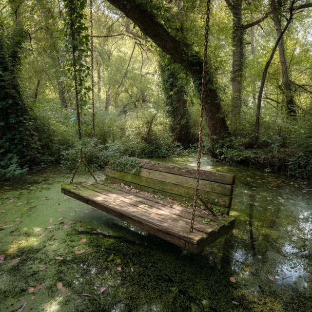 Swamp Swing A Rustic Scene of Decay and Serenity