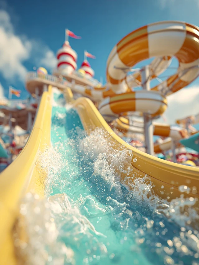Water Slide Fun Cartoon Amusement Park