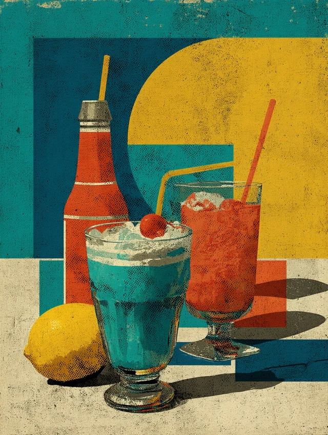 Retro Coffee Still Life Illustration
