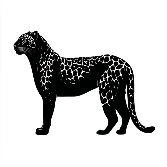 Amur Leopard Silhouette Minimalist Design