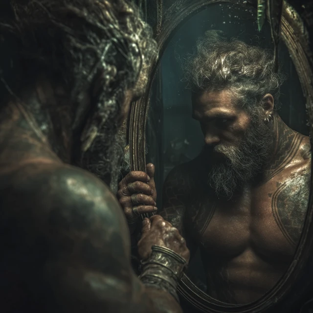 Mirror Image Merman Fantasy Art