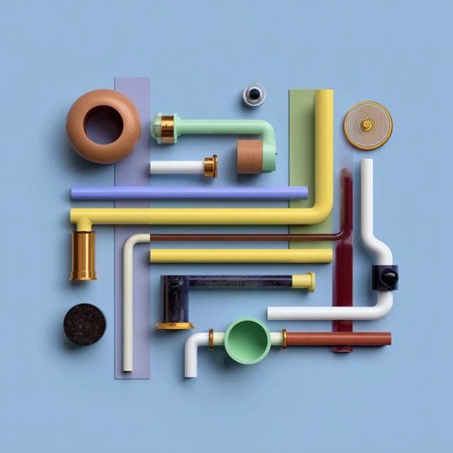 Minimalist Tube Shape Composition Illustration