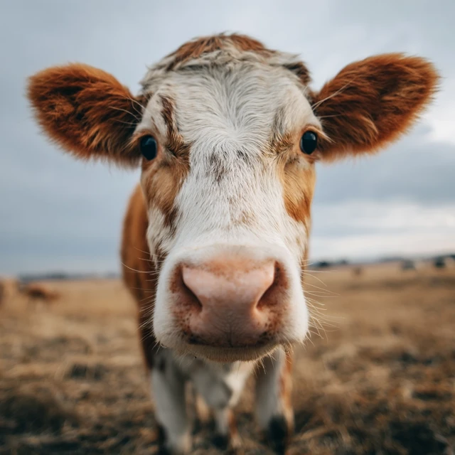 Close-up of a Beautiful Cow with Unique Markings