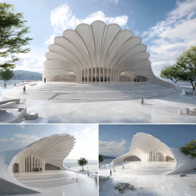 Modern Amphitheater Scallop Shell Design