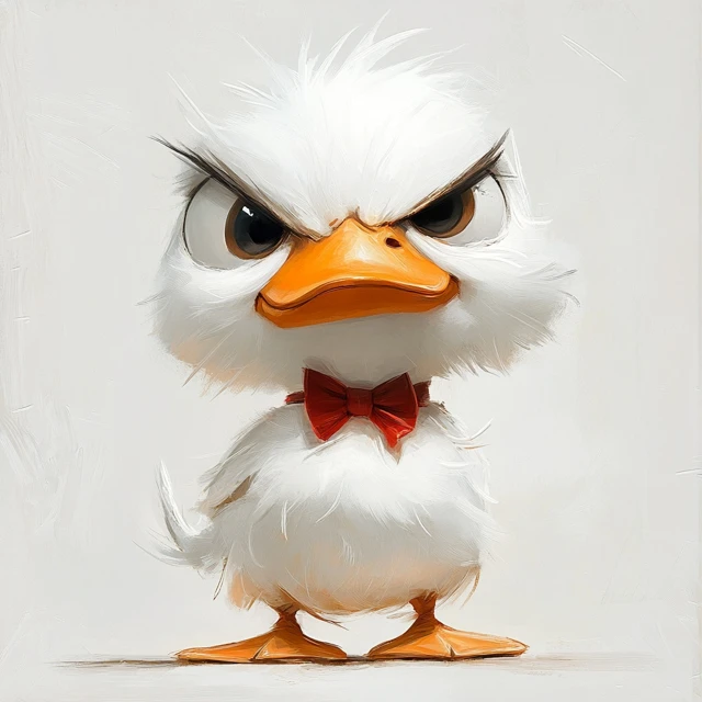 Angry Cute Pixar Duck Bowtie Concept Art