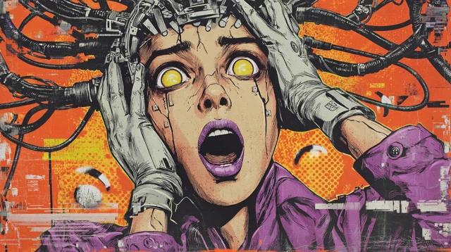Android Medusa Surreal Pop Art Portrait