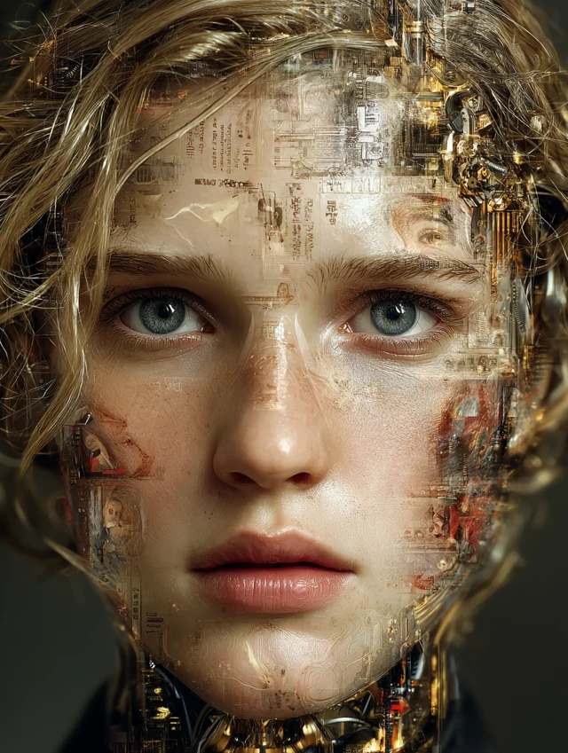 AI-Generated Portrait of a Cybernetic Human