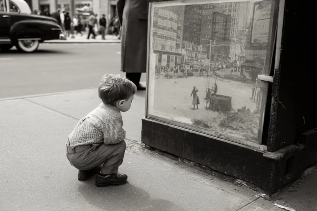 Child on NYC Street: Vivian Maier Style