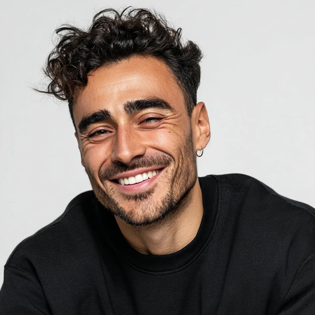 Handsome Turkish Man Smiling Portrait Closeup