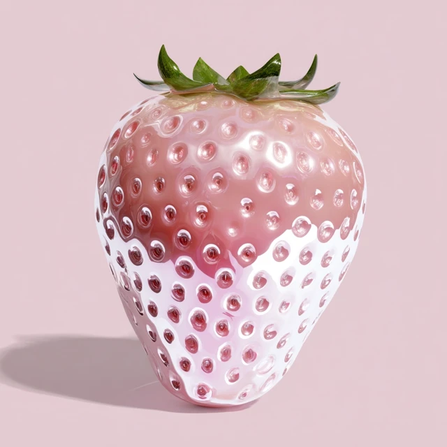 3D Pink Strawberries Blossoms Nature Photography