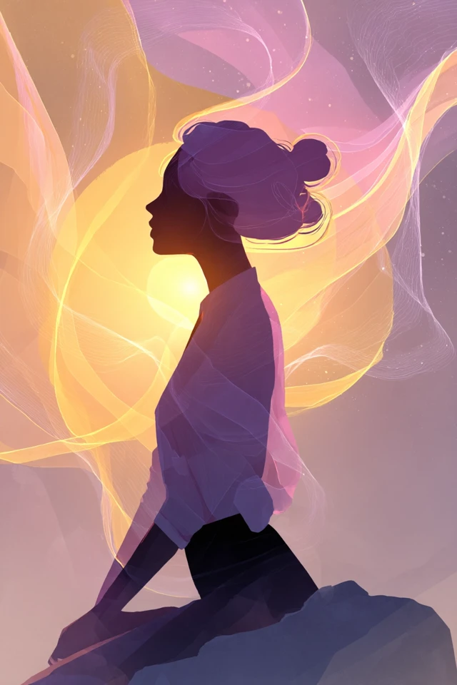 Meditation Illustration Female Spiritual Energy