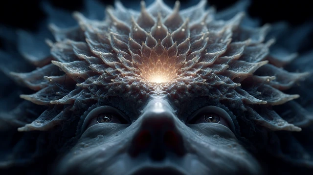 Surreal Alien Emergence 3D Art