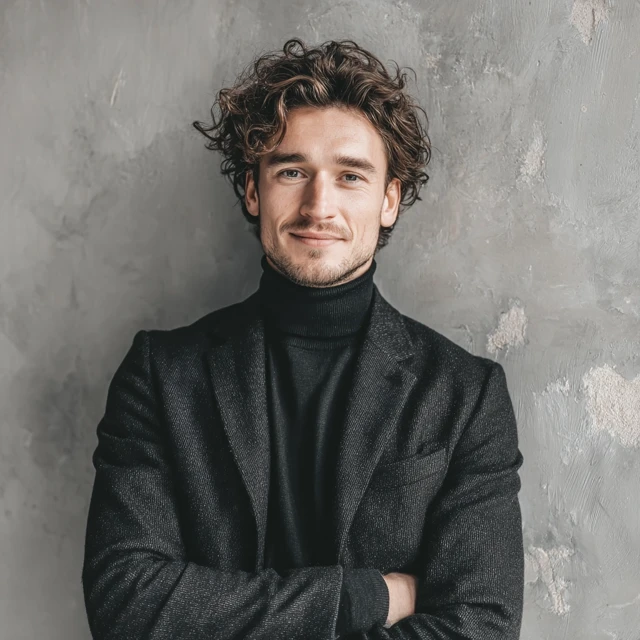 Stylish Dutch Man Portrait Confident Smile Modern Fashion