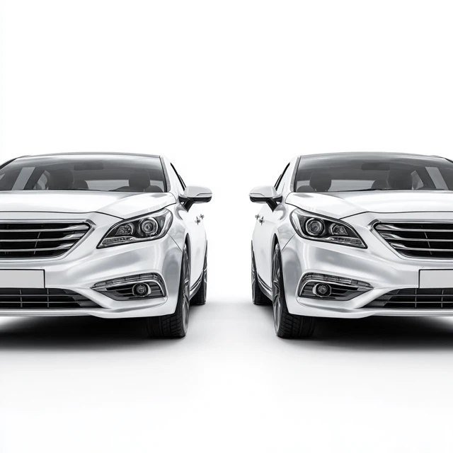 Two Family Cars White Background