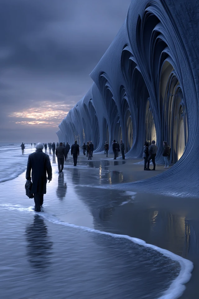 Alien Cathedral on a Beach Winter Sunrise