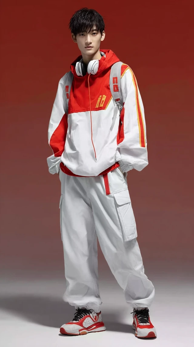 Chinese Athlete in Sportswear Smiling and Posing
