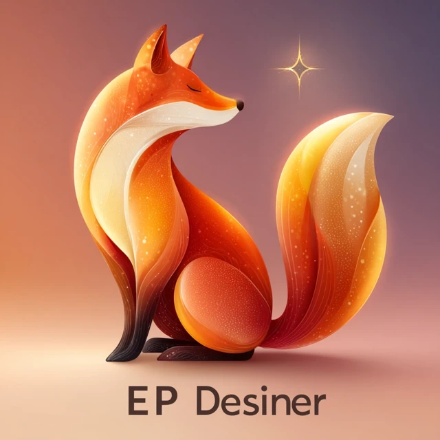EP Designer Fox Logo Design Playful and Modern
