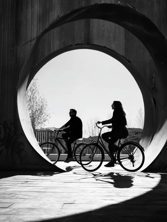 Bikes and Light: Abstract Black and White Photography