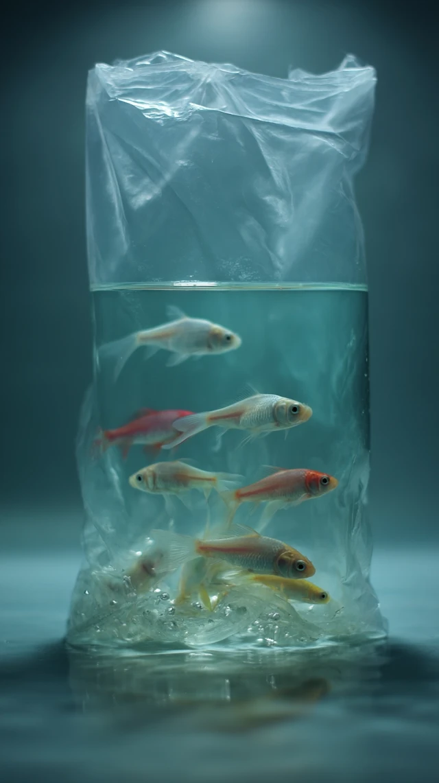 Fish in Plastic Bag Underwater Aquarium Art