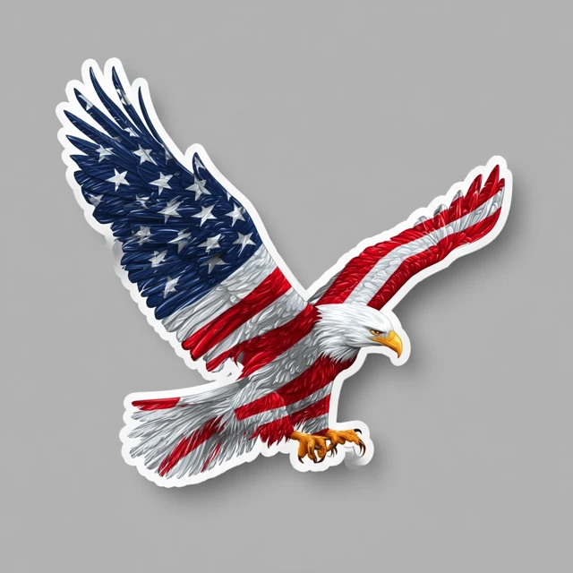 American Bald Eagle Flag Design Vector Illustration