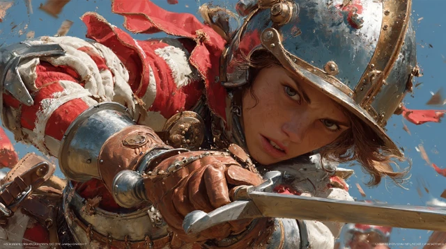 Female Landsknecht Warrior in Battle