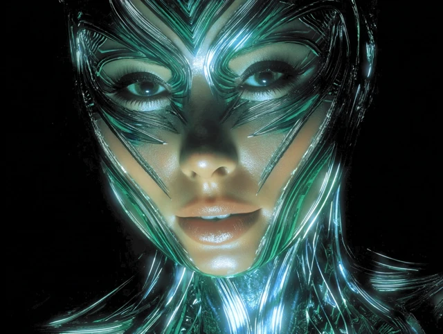 Cyberpunk Portrait Beautiful Woman in 2077