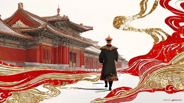 Qing Dynasty Official in Traditional Chinese Art