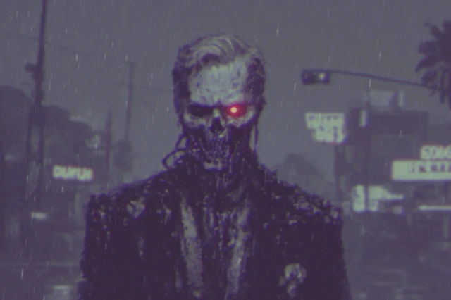 Cyberpunk Dystopia Man with Glowing Eye