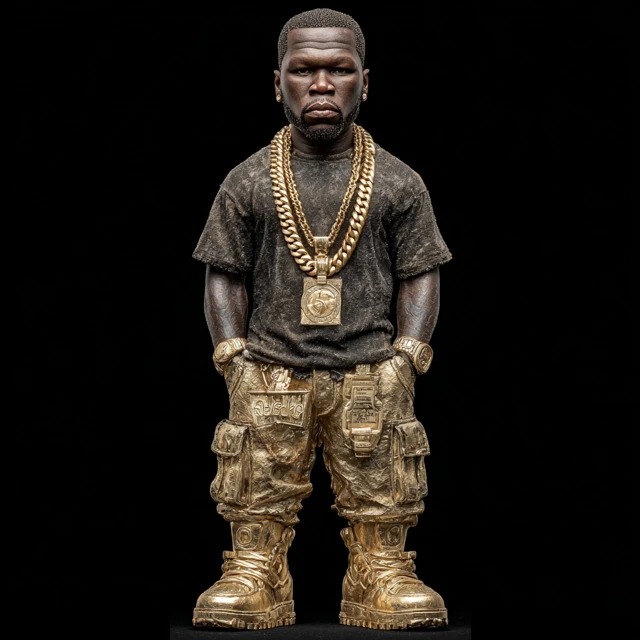 Golden 50 Cent Replica Toy Figure