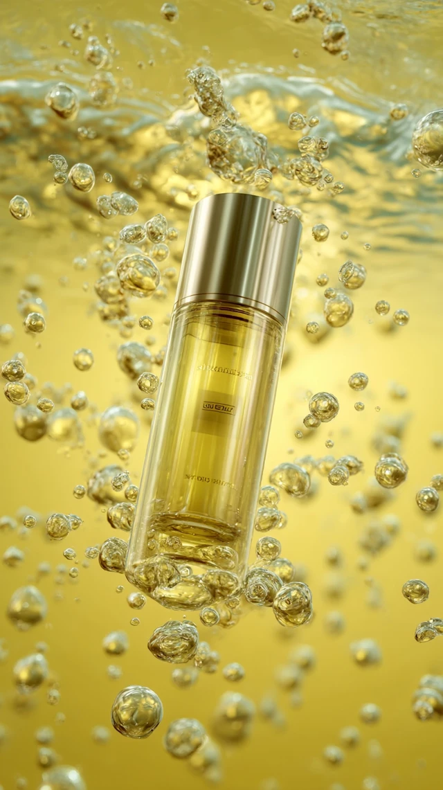 Perfume Essence Bottle with Water Ripple Reflections