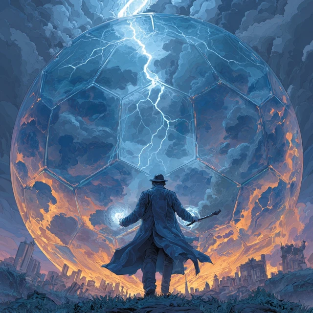 Lightning Dome Man Fantasy Art