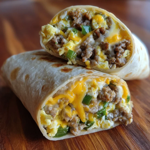 Delicious Sausage Breakfast Burrito Recipe