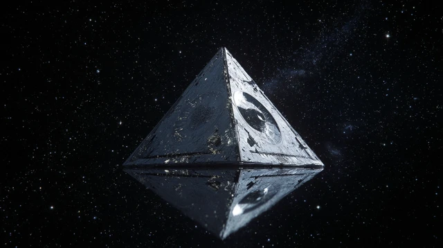 Triangle Spaceship in Space: Sci-Fi Reverie